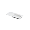 INK Post wastafel - 100x45x1cm - 1 wasbak rechts - 0 kraangaten - keramiek Calacatta mat SW693257