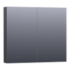 Saniclass Plain Spiegelkast 80x70x15cm Black Wood SW393070 Saniclass Plain Spiegelkast 80x70x15cm Black Wood SW393070