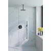 Fortifura Calvi Inbouw Regendoucheset - rond - thermostatisch - plafondarm - 25cm - hoofddouche - staaf handdouche - gladde doucheslang - mat zwart SW1189337