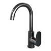 Brauer Gunmetal Edition Ensemble de robinet mélangeur à poser - haut - pivotant - bec rond - modèle C - PVD - gunmetal brossé SW715804