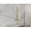 FortiFura Calvi Mitigeur baignoire - avec barre curseur - douchette stick - flexible en métal - Laiton brossé PVD SW968346