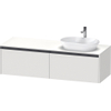 Duravit ketho 2 meuble sous lavabo avec plaque console et 2 tiroirs pour lavabo à droite 160x55x45.9cm avec poignées blanc anthracite mat SW772880