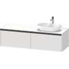 Duravit Ketho.2 Wastafelonderbouwkast - inclusief consoleplaat - met 2 laden - voor waskom rechts - 160x55x45.9cm - met handgrepen antraciet - wit mat SW772880