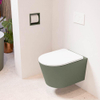 Mondiaz LAVIE hangtoilet – spoelrandloos – 36 x 53 cm – met softclose zitting – Army (groen), zitting Talc (wit) SW1208753