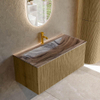 MONDIAZ KURVE-DLUX Meuble de salle de bains 100cm couleur Dusk avec 1 tiroir et 0 porte. Lavabo BIG MEDIUM Central 1 trou de robinet Sombra. SW1433858