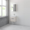 Bruynzeel Mino badmeubelset 56x50x38cm 1 kraangat 1 wasbak 2 lades met spiegelkast met softclose kasjmier grijs SW384598 Bruynzeel Mino badmeubelset 56x50x38cm 1 kraangat 1 wasbak 2 lades met spiegelkast met softclose kasjmier grijs SW384598