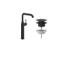 Grohe Essence Wastafelkraan - xl-size - hoog - afvoergarnituur - push up - phantom black (zwart) SW1204277