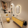 MONDIAZ TURE-DLUX Meuble toilette - 120cm - Ocher - EDEN - vasque Frappe - position centrale - sans trou de robinet SW1102913