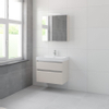 Bruynzeel Pinto badmeubelset 65.3x75x46cm 1 kraangat 1 wasbak 2 lades met spiegelkast met softclose composite kasjmier grijs SW384765 Bruynzeel Pinto badmeubelset 65.3x75x46cm 1 kraangat 1 wasbak 2 lades met spiegelkast met softclose composite kasjmier grijs SW384765
