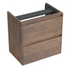 Forzalaqua Reno 2.0 wastafelonderkast 59.5x39.5x60cm met 2 softclose greeploze lades Massief Eiken Havanna SW492420