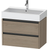Duravit Ketho.2 Wastafelonderbouwkast - met 2 laden - 78.4x46x54.9cm - met grepen antraciet - eiken terra mat SW773038