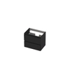 INK Meuble sous-lavabo - 60x40x52cm - 2 tiroirs - sans poignée - MDF laqué noir mat SW352230