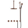 Hotbath Cobber IBS70 Regendoucheset - inbouw - 30cm plafondarm - 20cm ronde hoofddouche - ronde handdouche - glijstang - PVD - koper geborsteld SW677791