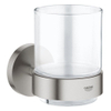 Grohe Essentials Bekerhouder - 10.6x9.9cm - met glas - Supersteel (RVS) SW97629