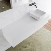 Mondiaz Lagom Meuble salle de bains 140x30.9x45cm Solid Surface Talc 2 tiroirs avec lavabo BINX vasque à poser Droite sans trous de robinet SW409104