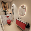 MONDIAZ TURE-DLUX Meuble de toilettes 80 cm Fire. EDEN lavabo Glace position milieu. Sans trou de robinet. SW1103274