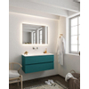 Mondiaz VICA ensemble de meuble de salle de bain - 100cm - meuble sous-vasque smag - 2 tiroirs - lavabo moon milieu - sans trou de robinet version XL 60cm de haut SW1090101