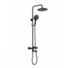 Fortifura Calvi Regendoucheset - thermostatisch - 25cm hoofddouche - gladde slang - ronde handdouche - draaibare baduitloop - mat zwart SW1592502