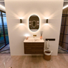 Mondiaz CIRO-DLUX Badkamermeubelset - 80x45x50cm - Solid surface wastafel Frappe - 1 wasbak Midden - zonder kraangaten - 2 lades - Dusk SW1532803