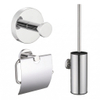 Adema Rise Toiletset - toiletrolhouder - handdoekhaak - toiletborstelset - passend bij Grohe chrome SW1473118