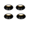 QAZQA Dept Spot encastrable - lot de 4 - 10.5x10.5x10.4cm - à intensité réglable - IP44 - Rond - Noir SW1209530