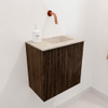 Mondiaz JOYA-DLUX 40cm toiletmeubel - kleur Walnut - Wastafel FAYE positie Rechts Zonder kraangat kleur Frappe. SW1422293