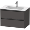Duravit Ketho.2 Wastafelonderbouwkast - met 2 laden - 81x48x55cm - met grepen antraciet - grafiet mat SW773002