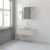 Bruynzeel Giro badmeubelset 49x100x46cm 1 wasbak 1 lade met spiegelkast met softclose composite kasjmier grijs SW384182 Bruynzeel Giro badmeubelset 49x100x46cm 1 wasbak 1 lade met spiegelkast met softclose composite kasjmier grijs SW384182