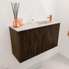 Mondiaz JOYA-DLUX 70cm toiletmeubel - kleur Walnut - Wastafel FAYE positie Rechts 1 kraangat kleur Nata. SW1424482
