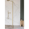 Fortifura Galeria zijwand - 30x200cm - helder - glas - 8mm - met hoekprofiel - PVD - geborsteld messing (goud) SW925292