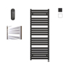 Sanicare HVS - Moda Radiateur électrique - 160x60cm - 1159W - avec télécommande - thermostat - chrome - en bas à droite - noir mat SW1210880