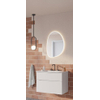 Crosswater Mada Spiegel met verlichting - 50x70cm - horizontaal/verticaal - LED - 2700K tot 6400K - dimbaar - kiezelvorm - helder (zilver) SW927890
