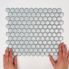 The Mosaic Factory Barcelona mozaïektegel - 26x30cm - wandtegel - Zeshoek/Hexagon - Porselein Soft Blue with Edge Glans SW207143