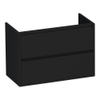 Saniclass New Future Small wastafelonderkast 80x39x55cm 2 softclose greeploze lades met 1 sifonuitsparing MDF mat Zwart SW372511 Saniclass New Future Small wastafelonderkast 80x39x55cm 2 softclose greeploze lades met 1 sifonuitsparing MDF mat Zwart SW372511