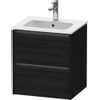 Duravit Ketho.2 Wastafelonderkast - 51x42x54.9cm geschikt - voor 1 waskom - spaanplaat Eiken (zwart) - mat SW772872