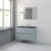 Bruynzeel Miko badmeubelset 66.5x101x51cm 1 kraangat 1 wasbak 2 lades met spiegel met softclose fjord groen SW384596 Bruynzeel Miko badmeubelset 66.5x101x51cm 1 kraangat 1 wasbak 2 lades met spiegel met softclose fjord groen SW384596