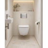 QeramiQ Dely Swirl Compact Ensemble WC - réservoir encastré QeramiQ flush - abattant slim - plaque de commande métallique inox - boutons ronds - blanc brillant SW1590495