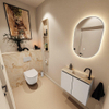 MONDIAZ TURE-DLUX Meuble toilette - 60cm - Linen - EDEN - vasque Frappe - position droite - 1 trou de robinet SW1102870