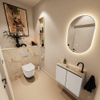 MONDIAZ TURE-DLUX Meuble WC 60 cm Linen. Lavabo EDEN Frappe position droite. Avec 1 trou de robinet. SW1102870