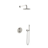 Hotbath Buddy IBS - Regendoucheset - 35cm wandarm - 20cm ronde hoofddouche - staafhanddouche - ibs1a - geborsteld nikkel (RVS) SW12098