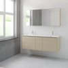 Bruynzeel Matera badmeubelset 56.5x150x50cm 2 kraangaten 2 wasbakken 4 lades met spiegelkast met softclose composite natuur eiken SW384432 Bruynzeel Matera badmeubelset 56.5x150x50cm 2 kraangaten 2 wasbakken 4 lades met spiegelkast met softclose composite natuur eiken SW384432