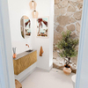 Mondiaz JOYA-DLUX 90cm meuble de toilette - couleur Oak - Vasque FAYE position Droite Sans trou de robinet couleur Oza. SW1424117