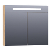 BRAUER Promise Deluxe armoire de toilette - 80x70x15cm - avec éclairage direct - 2 portes miroir double face - Forest Tan SW371740