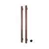Hotbath &MORE Handdoekradiator - 38x115cm - vierkant - 2 stangen - verticaal - met schakelaar - PVD - geborsteld koper SW1245833