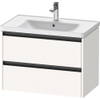 Duravit Ketho.2 Wastafelonderbouwkast - met 2 laden - 78.4x45.5x54.9cm - met grepen antraciet - wit supermat SW772764