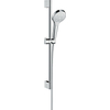Hansgrohe Croma select s Multi glijstangset - met Croma - select S Multi - handdouche - ecosmart - 65cm - met isiflex B - doucheslang - 160cm wit/chroom - wit chroom 0605495
