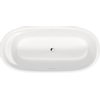 Duravit Cape cod Kunststof bad acryl ovaal - vrijstaand - met aangevormd paneel - 185x85x62cm - met af en overloopgarnituur - mat wit 0300894