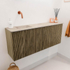 Mondiaz JOYA-DLUX 100cm toiletmeubel - kleur Dusk - Wastafel FAYE positie Links Zonder kraangat kleur Frappe. SW1423085