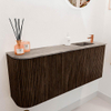 Mondiaz JOYA-DLUX 101.6cm toiletmeubel - ronding links kleur Walnut - Wastafel FAYE positie Rechts 1 kraangat kleur Oza. SW1424612