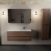 Mondiaz AIVY Ensemble de meuble - 120x45x50cm - 1 trou de robinet - 1 vasque Talc Solid surface - Droite - 2 tiroirs - avec armoire de toilette - Melamine Mocha SW892392